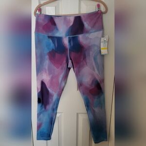 Zella Blue and Purple Abstract Leggings